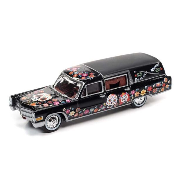 Johnny Lightning 1:64 Mijo Exclusives 1966 Cadillac Hearse  2021″ Dia De Los Muertos” Limited 3,600PCS