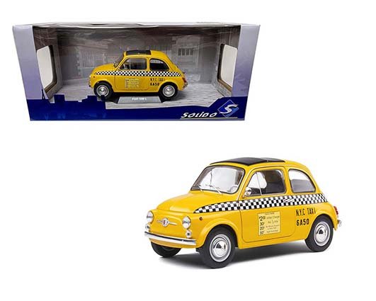 Solido 1:18 Fiat 500 L New York City Taxi 1965 Yellow