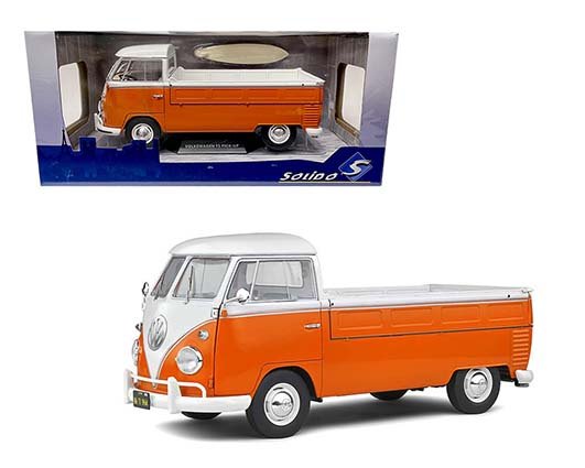 Solido 1:18 Volkswagen VW T1 Pickup 1950 With Surfboard Orange/White
