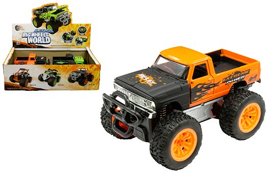 Display Big Wheel World Truck 8″ Friction GRN-OR
