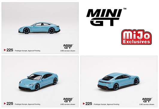 Mini GT 1:64 Mijo Exclusive USA Porsche Taycan Turbo S  Frozen Blue Metallic Limited Edition