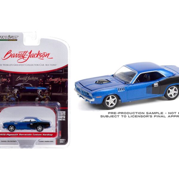Greenlight 1:64 Barrett-Jackson Series 7 1970 Plymouth Barracuda Custom Hardtop Blue