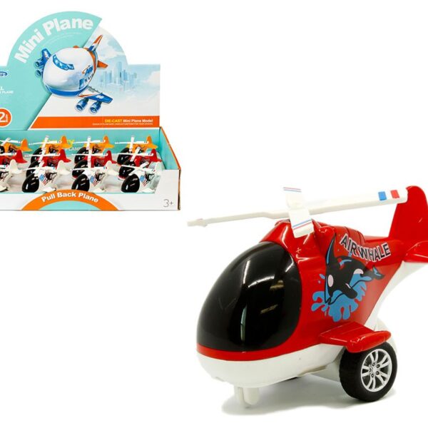 Display Tray Plane Mini Air Whale Helicopter (Red-Orange-White)