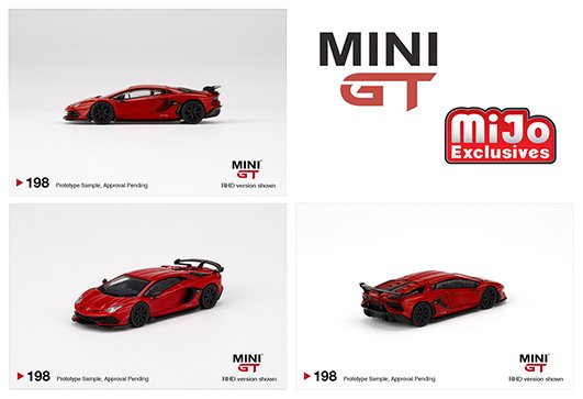 Mini GT 1:64 Lamborghini Aventador SVJ  Rosso Mars
