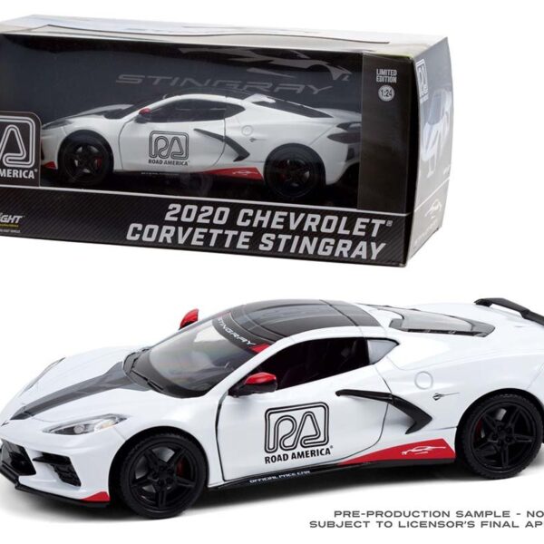 Greenlight 1:24 2020 Chevrolet Corvette C8 Stingray Coupe – Road America Official Pace Car – White