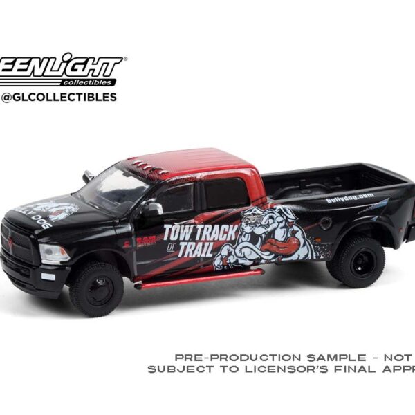 Greenlight 1:64 2018 Ram 3500 Dually – Bully Dog Tow Track or Trail (Black)