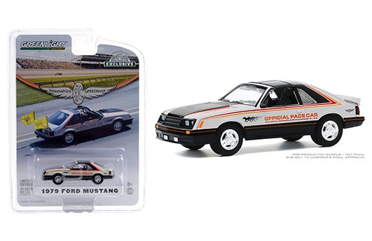 Greenlight 1:64 Hobby Exclusive – 1979 Ford Mustang 63rd Annual Indianapolis 500 Mile Race Official Pace Car (White/Black)