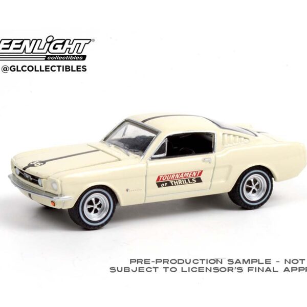 Greenlight 1:64 1965 Ford Mustang Fastback – Mustang Auto Daredevils Tournament Of Thrills (Ivory)
