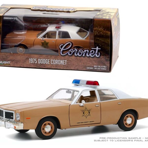 Greenlight 1:24 1975 Dodge Coronet – Choctaw County Sheriff Brown with White Top