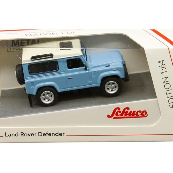 Schuco 1:64 Land Rover Defender Light Blue with White Top