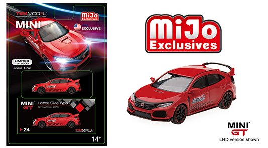 Mini GT 1:64 MiJo 2017 Honda Civic Type R (FK8)(Red) Time Attack Challenge – MiJo Exclusives