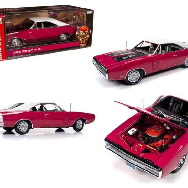 Auto World 1:18 American Muscle – 1970 Dodge Charger R/T SE – Pink