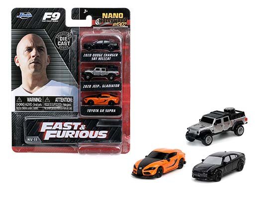Jada Nano Hollywood Rides – The Fast & Furious 9 2021 3-Pack – 1.65″