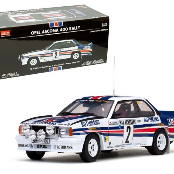 Sunstar 1:18 Opel Ascona 400 Rally #2 W. RÃ¶hrl / C. GeistdÃ¶rfer – Rallye Monte-Carlo 1982