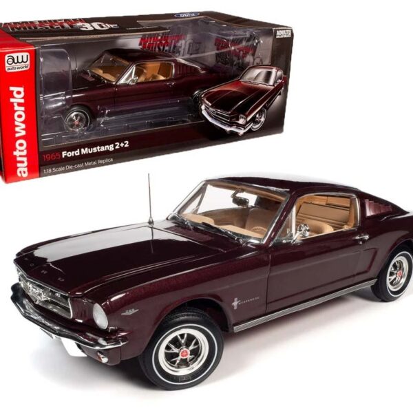 Auto World 1:18 1965 Ford Mustang 2+2 (Burgundy)
