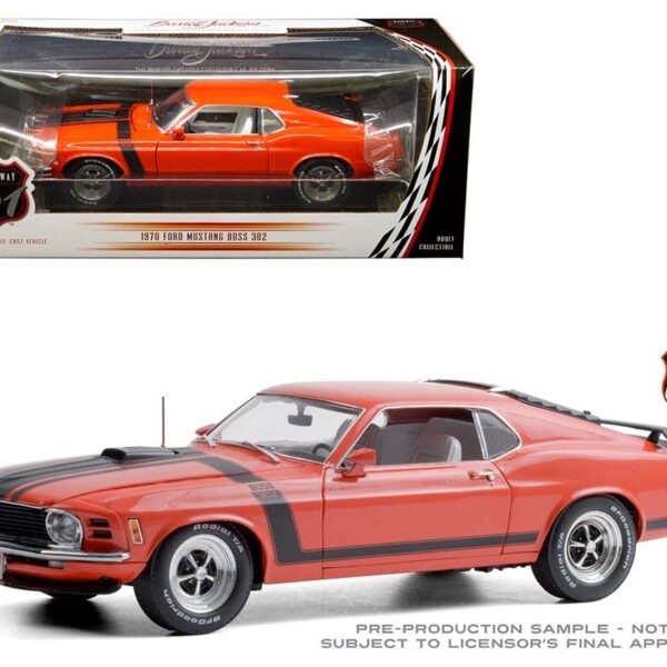 Highway 61 1:18 1970 Ford Mustang BOSS 302 Fastback (Orange with black stripes)
