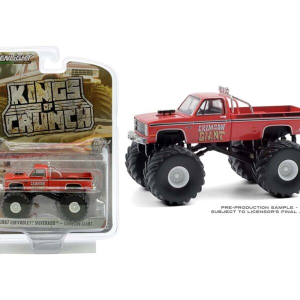 Greenlight 1:64 Kings of Crunch Series 8 – Crimson Giant – 1987 Chevrolet Silverado Monster Truck (Red)