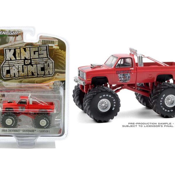 Greenlight 1:64 Kings of Crunch Series 8 – Samson I – 1984 Chevrolet Silverado Monster Truck (Red)
