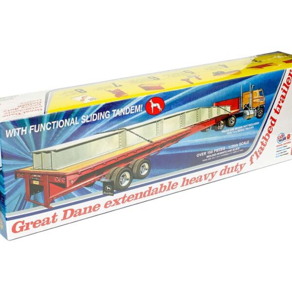 AMT Model Kit 1:25 Great Dane extendable heavy duty flatbed trailer