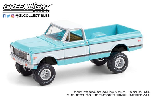 Greenlight 1:64 Barrett-Jackson â€˜Scottsdale Editionâ€™ Series 6 – 1972 Chevrolet K10 4X4 Pickup – Turquoise (Lot# 764.1)