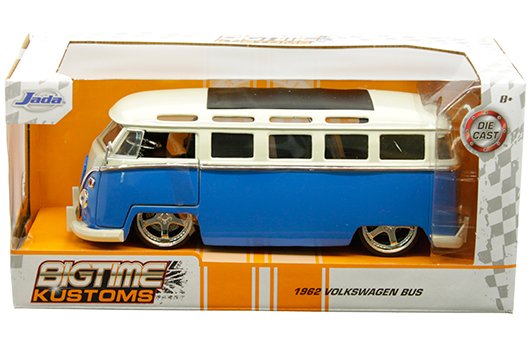 Jada 1:24 W/B – Bigtime Kustoms 1962 Volkswagen Bus 2-Tone with Maya Wheels (Cream/Blue)