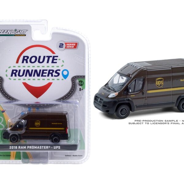 Greenlight 1:64 Route Runners Series 2 2018 Ram ProMaster 2500 Cargo High Roof – UPS Worldwide