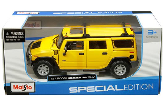 Maisto 1:27 W/B – Special Edition – 2003 Hummer H2 SUV (Yellow)