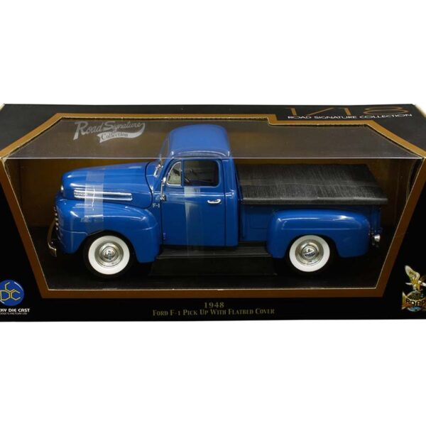 Road Signature 1:18 1948 Ford F-1 Pick Up with Flatbed Cover (Blue)