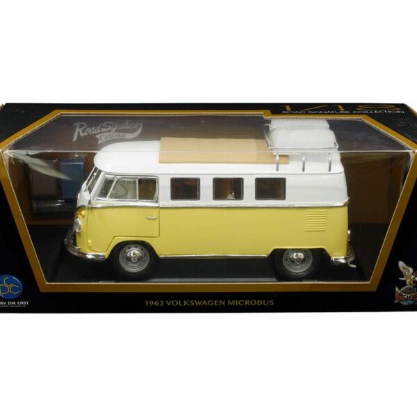 Road Signature 1:18 1962 Volkswagen Microbus with roof rack (Yellow)