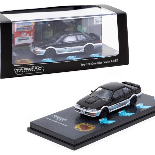 Tarmac Works 1:64 Road64 Toyota Corolla Levin AE92 – Black/Grey