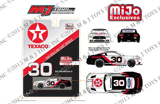 Auto World 1:64 MiJo Exclusive 2017 Ford Mustang Texaco Racing White