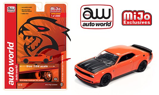Auto World 1:64 Mijo Exclusive 2019 Dodge Challenger SRT Hellcat Orange Limited 3,000 pcs