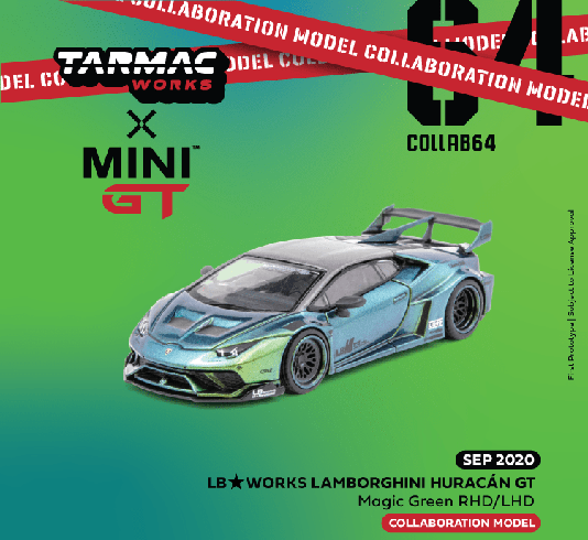 Mini GT 1:64 Tarmac Works Exclusive LB-Works Lamborghini Huracan GT LHD Special Magic Green Color Limited Edition