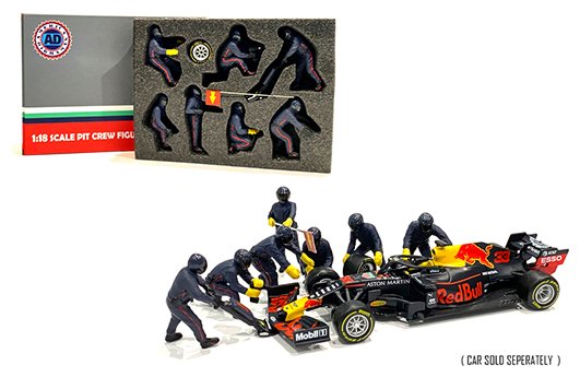 American Diorama 1:18 F1 Pit Crew Figures – Team Blue – 7 Figures