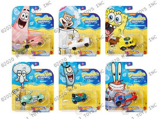 Hot Wheels 1:64 Characters  Sponge Bob 2020 – 6 Styles Assortment