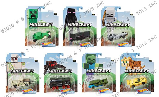 Hot Wheels 1:64 Gaming Characters 2020 – Minecraft  – Assortment