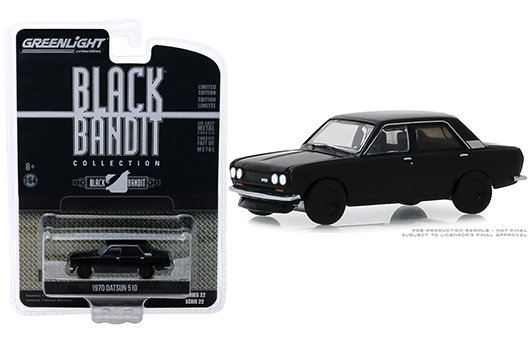 Greenlight 1:64 Black Bandit Series 22 – 1970 Datsun 510 4-door sedan