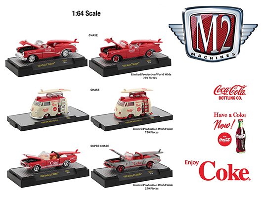 [Preorder] M2 Machines 1:64 Coca Cola With Surf Board Release BB02 Assortment 3 Styles 2020