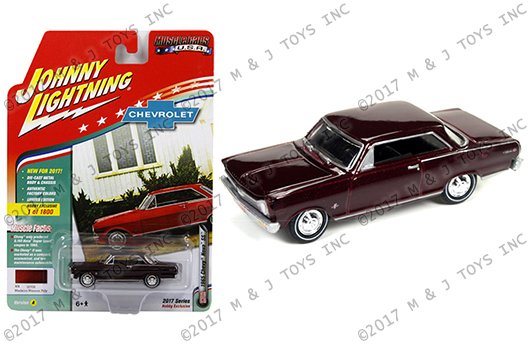 Johnny Lightning 1:64 Muscle Cars U.S.A. 2017 Version A – 1965 Chevrolet Nova SS (maroon)