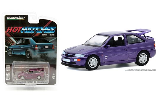 Greenlight 1:64 Hot Hatches Series 1 – 1994 Ford Escort RS Cosworth Monte Carlo Special Edition – Jewel Violet