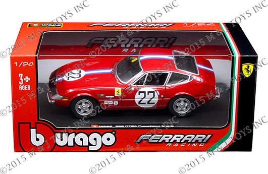 Bburago 1:24 W/B – Ferrari Racing – 365 GTB4 Competizione E 1A Series (Red)