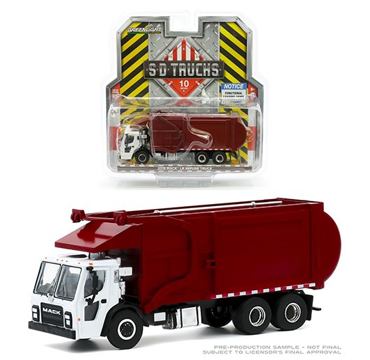 Greenlight 1:64 SD Trucks Series 10 – 2019 Mack LR Refuse Truck – White/Red