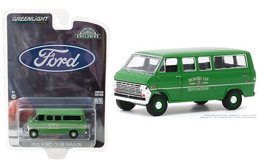 Greenlight 1:64 Hobby Exclusive – 1970 Ford Club Wagon – Board of Education – Green