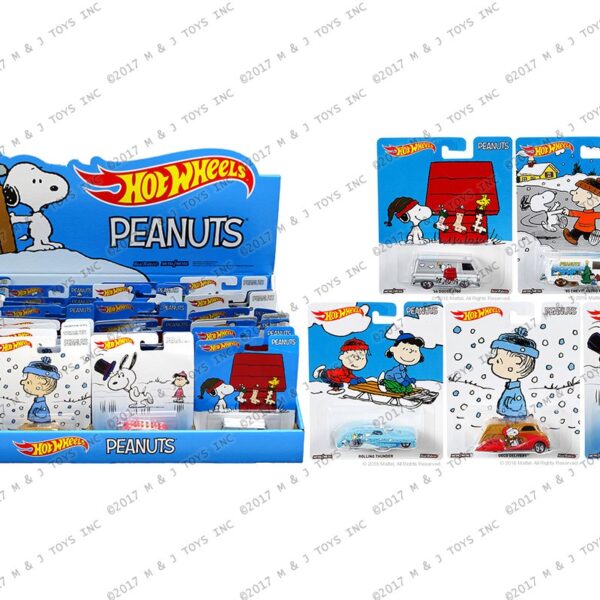 Hot Wheels 1:64 Pop Culture – Peanuts Assortment – Counter Display with 36 Pieces