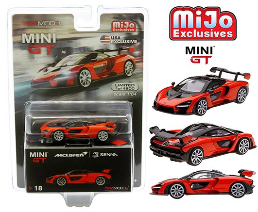 Mini GT 1:64 MiJo Exclusives – McLaren Senna (Orange) – USA Exclusive – Limited to 4800 pieces