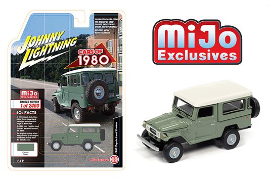 Johnny Lightning 1:64 Mijo Exclusive Toyota Land Cruiser Hard Top 1980 Green Limited 2,400 Pcs