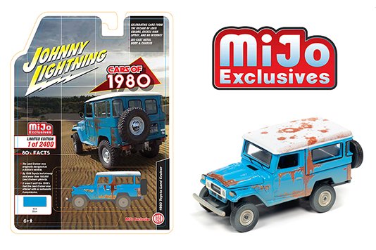 Johnny Lightning 1:64 Mijo Exclusive Toyota Land Cruiser Hard Top 1980 Blue Rusted Limited 2,400 Pcs