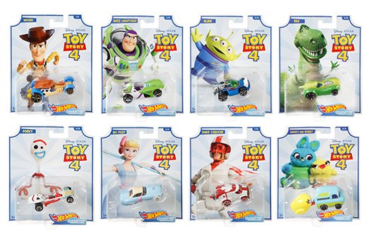 Hot Wheels 1:64 Character Cars 2019 C Case – Disney Pixar Toy Story 4 Assortment (8 Styles)
