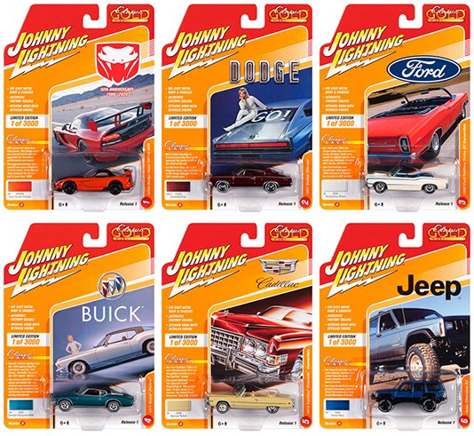 Johnny Lightning 1:64 Classic Gold 2020 Release 1-A  6 Styles Assortment