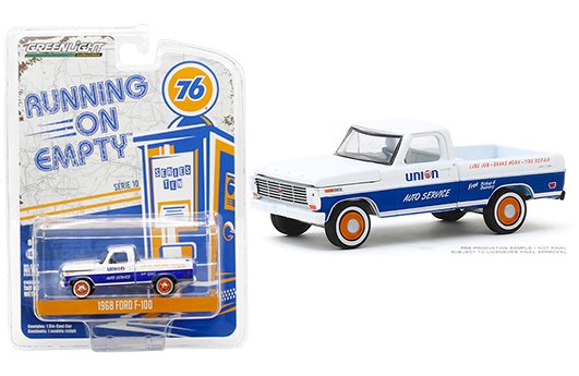 Greenlight 1:64 Running On Empty Series 10 – 1968 Ford F-100 – Union 76 Auto Service (White/Blue)